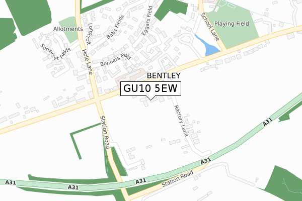 GU10 5EW map - large scale - OS Open Zoomstack (Ordnance Survey)