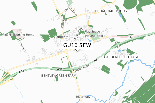 GU10 5EW map - small scale - OS Open Zoomstack (Ordnance Survey)