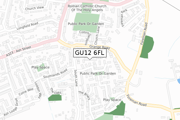 GU12 6FL map - large scale - OS Open Zoomstack (Ordnance Survey)