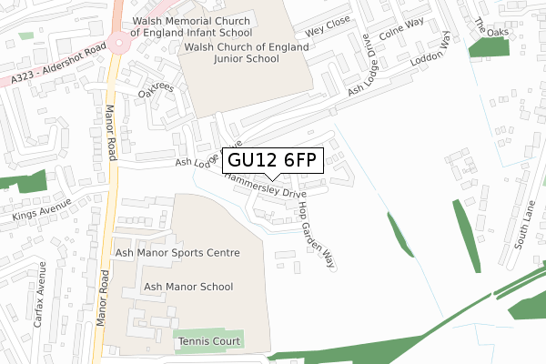 GU12 6FP map - large scale - OS Open Zoomstack (Ordnance Survey)