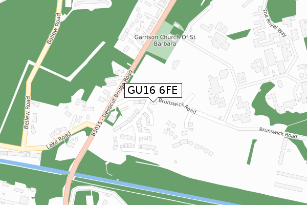 GU16 6FE map - large scale - OS Open Zoomstack (Ordnance Survey)