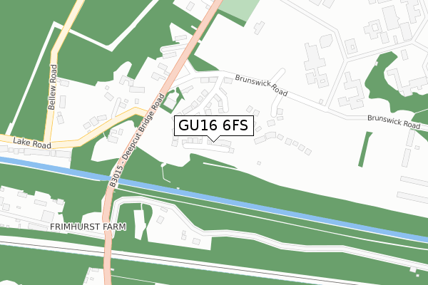 GU16 6FS map - large scale - OS Open Zoomstack (Ordnance Survey)