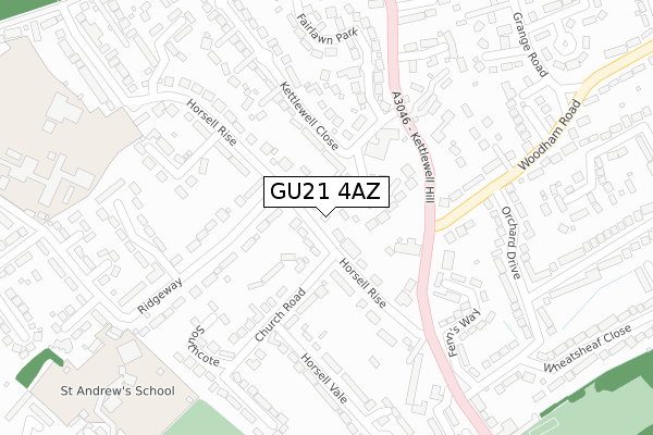 GU21 4AZ map - large scale - OS Open Zoomstack (Ordnance Survey)