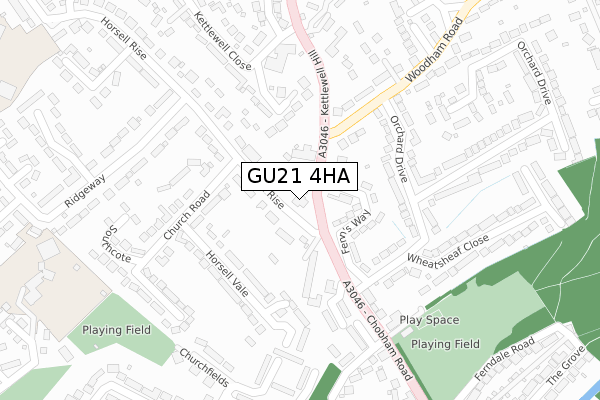 GU21 4HA map - large scale - OS Open Zoomstack (Ordnance Survey)