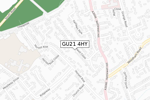 GU21 4HY map - large scale - OS Open Zoomstack (Ordnance Survey)