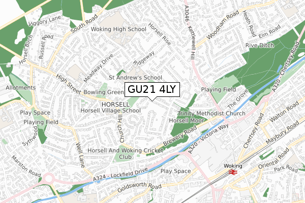 GU21 4LY map - small scale - OS Open Zoomstack (Ordnance Survey)