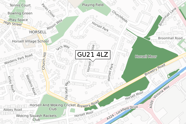 GU21 4LZ map - large scale - OS Open Zoomstack (Ordnance Survey)