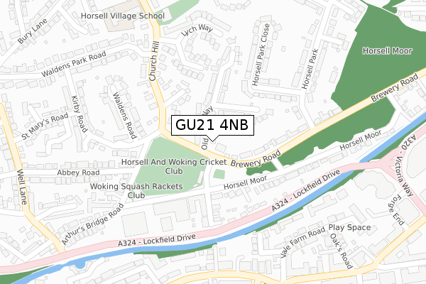 GU21 4NB map - large scale - OS Open Zoomstack (Ordnance Survey)