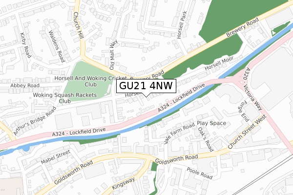 GU21 4NW map - large scale - OS Open Zoomstack (Ordnance Survey)