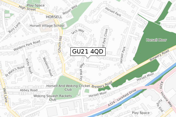 GU21 4QD map - large scale - OS Open Zoomstack (Ordnance Survey)