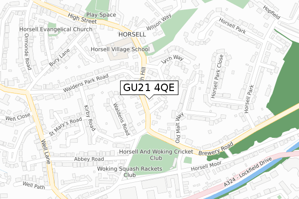 GU21 4QE map - large scale - OS Open Zoomstack (Ordnance Survey)