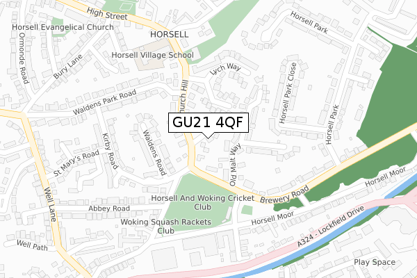 GU21 4QF map - large scale - OS Open Zoomstack (Ordnance Survey)