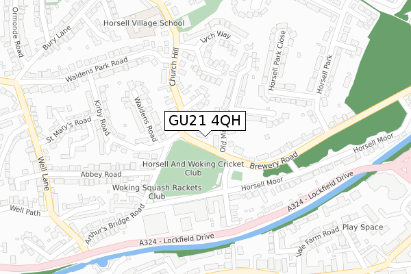 GU21 4QH map - large scale - OS Open Zoomstack (Ordnance Survey)