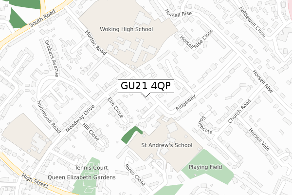 GU21 4QP map - large scale - OS Open Zoomstack (Ordnance Survey)