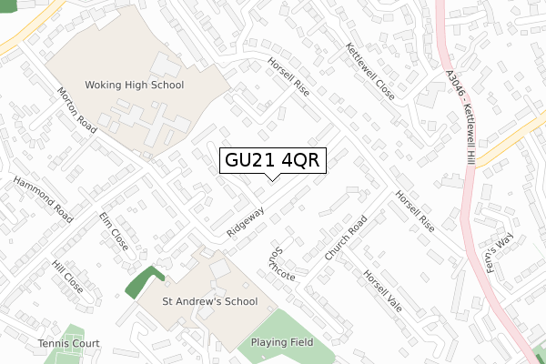 GU21 4QR map - large scale - OS Open Zoomstack (Ordnance Survey)