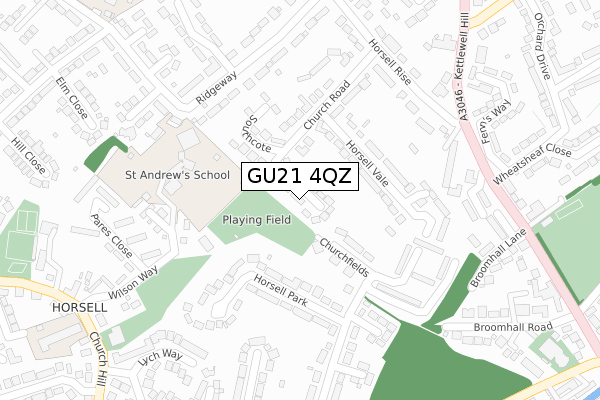 GU21 4QZ map - large scale - OS Open Zoomstack (Ordnance Survey)