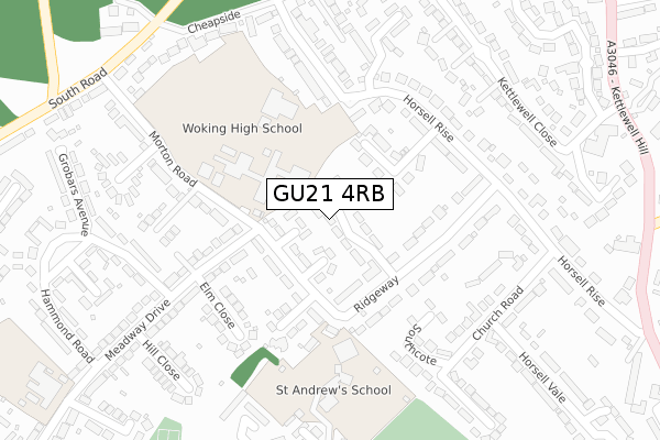 GU21 4RB map - large scale - OS Open Zoomstack (Ordnance Survey)