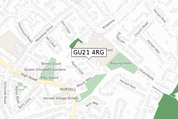 GU21 4RG map - large scale - OS Open Zoomstack (Ordnance Survey)