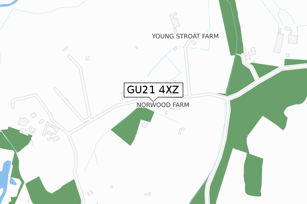 GU21 4XZ map - large scale - OS Open Zoomstack (Ordnance Survey)