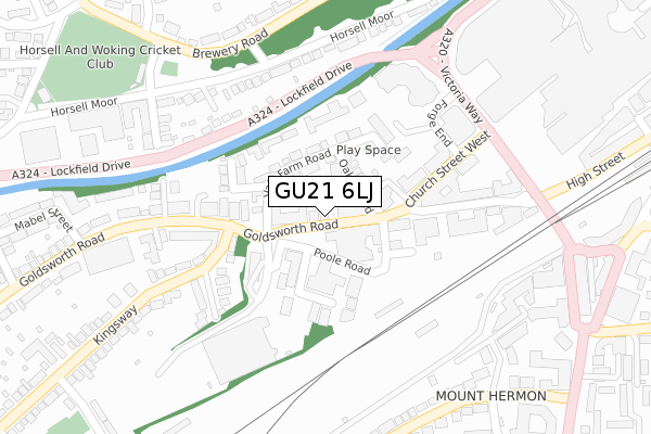 GU21 6LJ map - large scale - OS Open Zoomstack (Ordnance Survey)