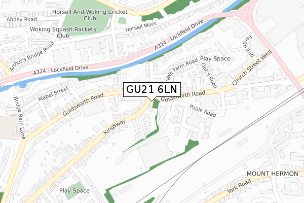 GU21 6LN map - large scale - OS Open Zoomstack (Ordnance Survey)