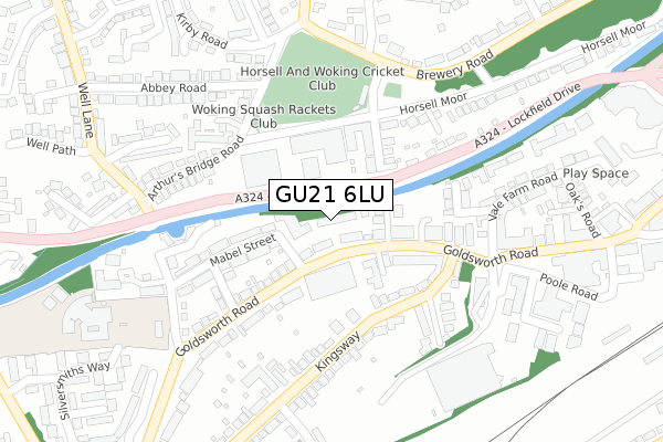 GU21 6LU map - large scale - OS Open Zoomstack (Ordnance Survey)