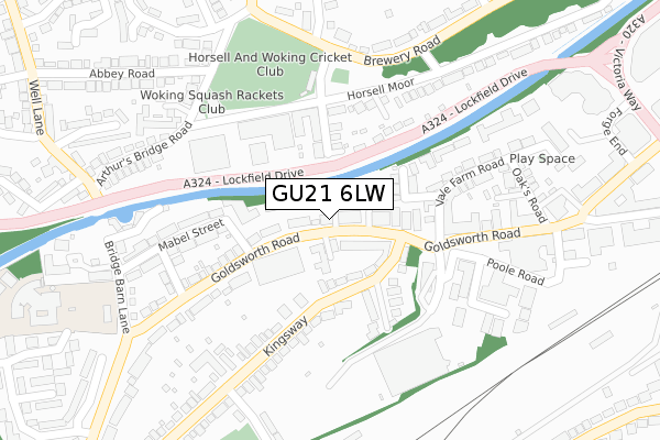 GU21 6LW map - large scale - OS Open Zoomstack (Ordnance Survey)