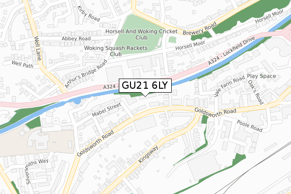 GU21 6LY map - large scale - OS Open Zoomstack (Ordnance Survey)