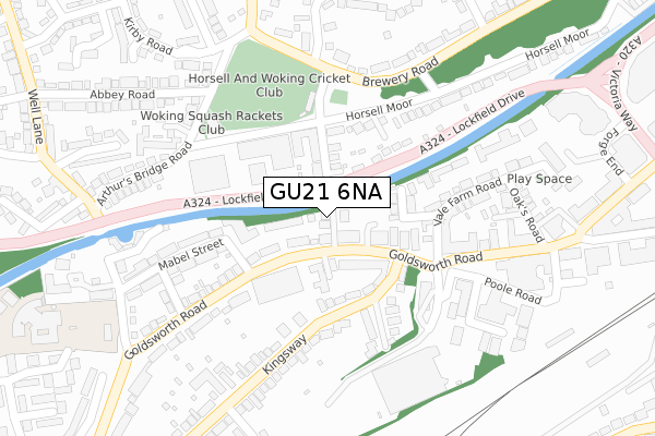 GU21 6NA map - large scale - OS Open Zoomstack (Ordnance Survey)