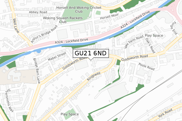 GU21 6ND map - large scale - OS Open Zoomstack (Ordnance Survey)