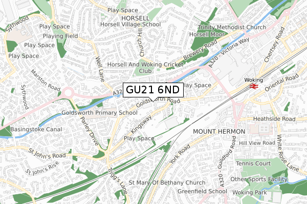 GU21 6ND map - small scale - OS Open Zoomstack (Ordnance Survey)