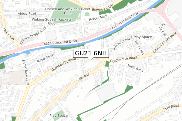 GU21 6NH map - large scale - OS Open Zoomstack (Ordnance Survey)