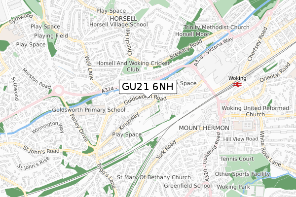 GU21 6NH map - small scale - OS Open Zoomstack (Ordnance Survey)