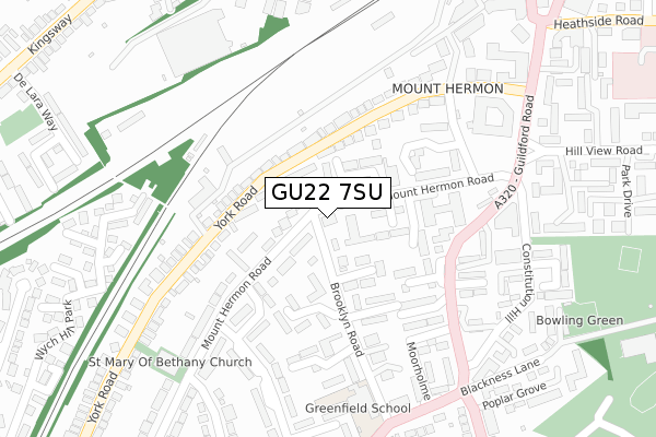 GU22 7SU map - large scale - OS Open Zoomstack (Ordnance Survey)