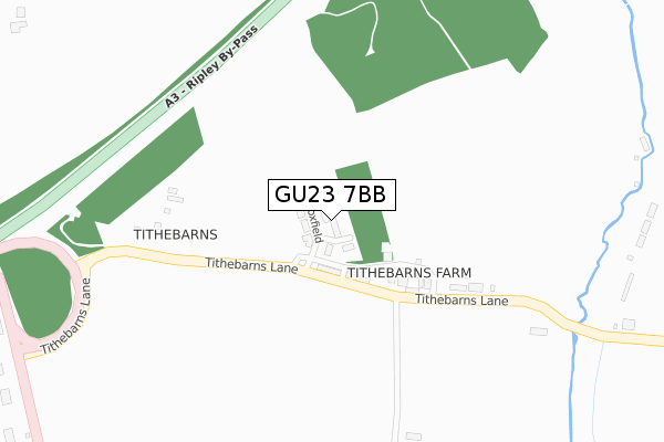 GU23 7BB map - large scale - OS Open Zoomstack (Ordnance Survey)