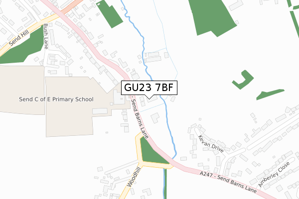 GU23 7BF map - large scale - OS Open Zoomstack (Ordnance Survey)