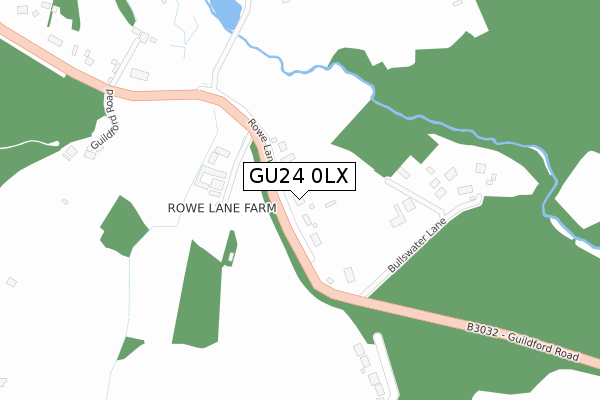 GU24 0LX map - large scale - OS Open Zoomstack (Ordnance Survey)