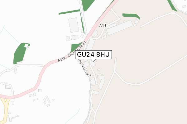 GU24 8HU map - large scale - OS Open Zoomstack (Ordnance Survey)