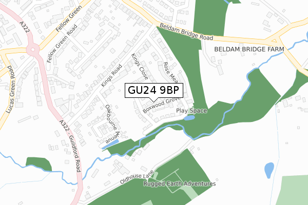 GU24 9BP map - large scale - OS Open Zoomstack (Ordnance Survey)