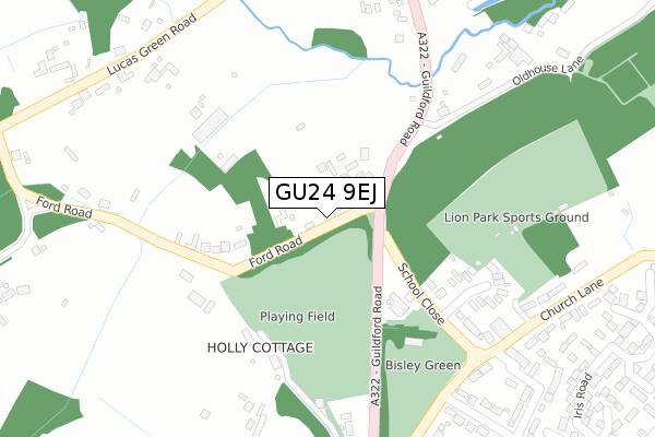 GU24 9EJ map - large scale - OS Open Zoomstack (Ordnance Survey)