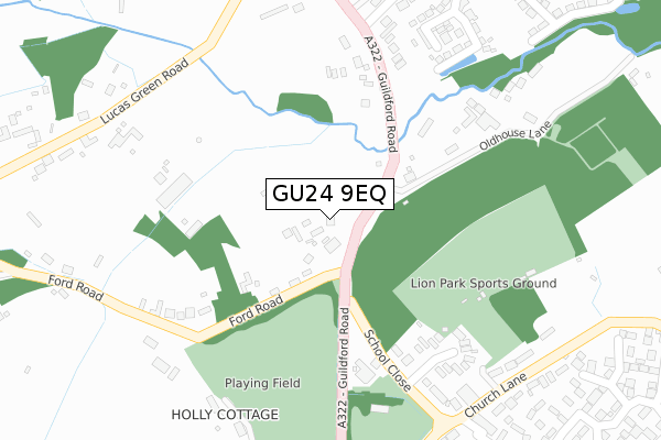 GU24 9EQ map - large scale - OS Open Zoomstack (Ordnance Survey)