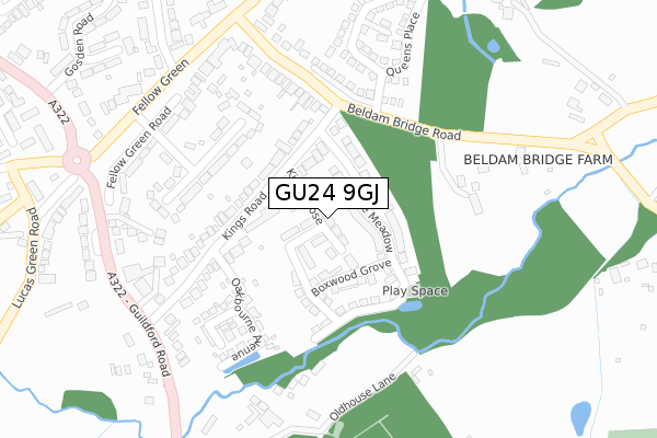 GU24 9GJ map - large scale - OS Open Zoomstack (Ordnance Survey)