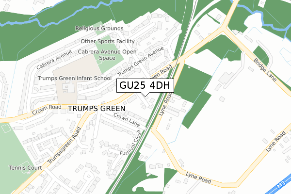 GU25 4DH map - large scale - OS Open Zoomstack (Ordnance Survey)