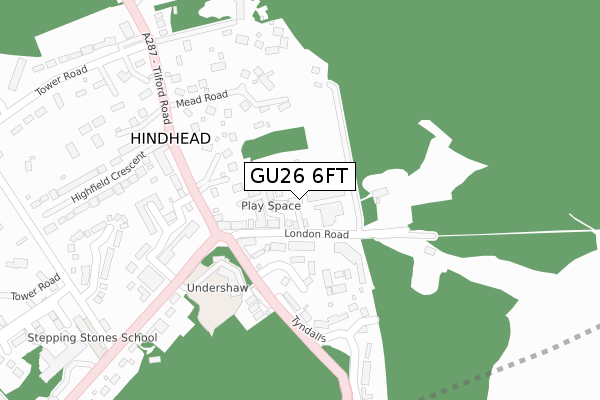 GU26 6FT map - large scale - OS Open Zoomstack (Ordnance Survey)