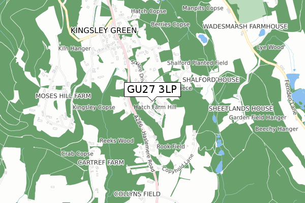 GU27 3LP map - small scale - OS Open Zoomstack (Ordnance Survey)