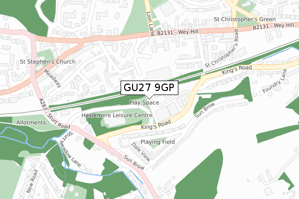 GU27 9GP map - large scale - OS Open Zoomstack (Ordnance Survey)