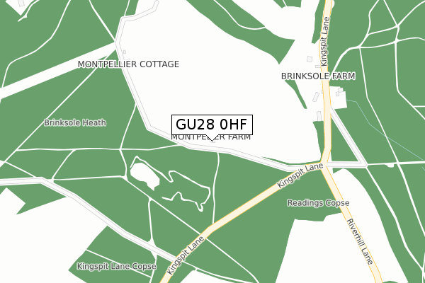 GU28 0HF map - large scale - OS Open Zoomstack (Ordnance Survey)