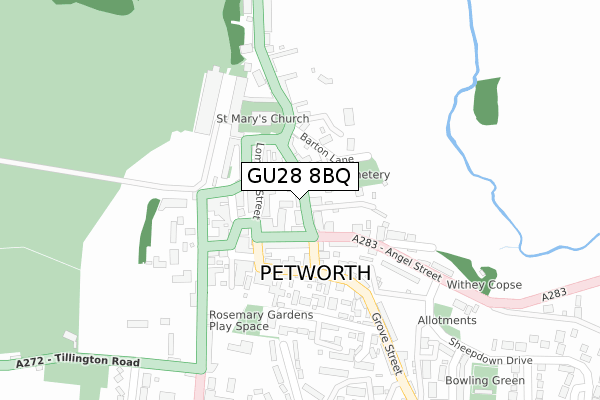 GU28 8BQ map - large scale - OS Open Zoomstack (Ordnance Survey)