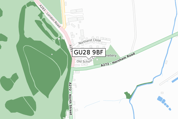 GU28 9BF map - large scale - OS Open Zoomstack (Ordnance Survey)