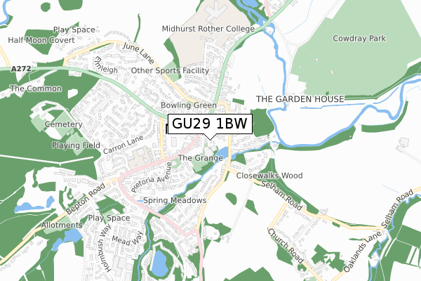 GU29 1BW map - small scale - OS Open Zoomstack (Ordnance Survey)